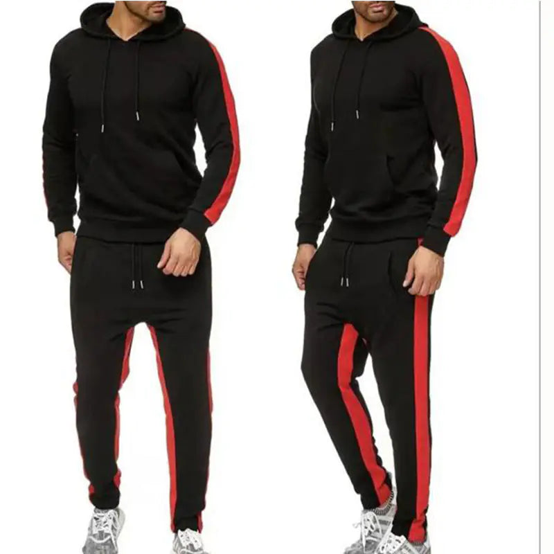 Men's Color Block Hoodie Set with Sweatpants