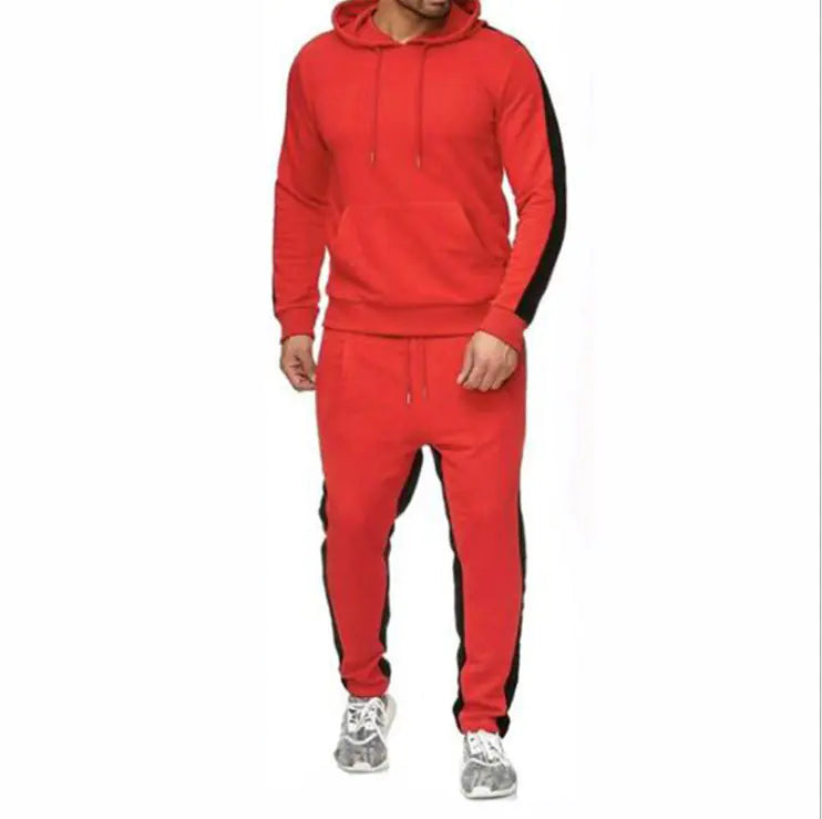 Men's Color Block Hoodie Set with Sweatpants