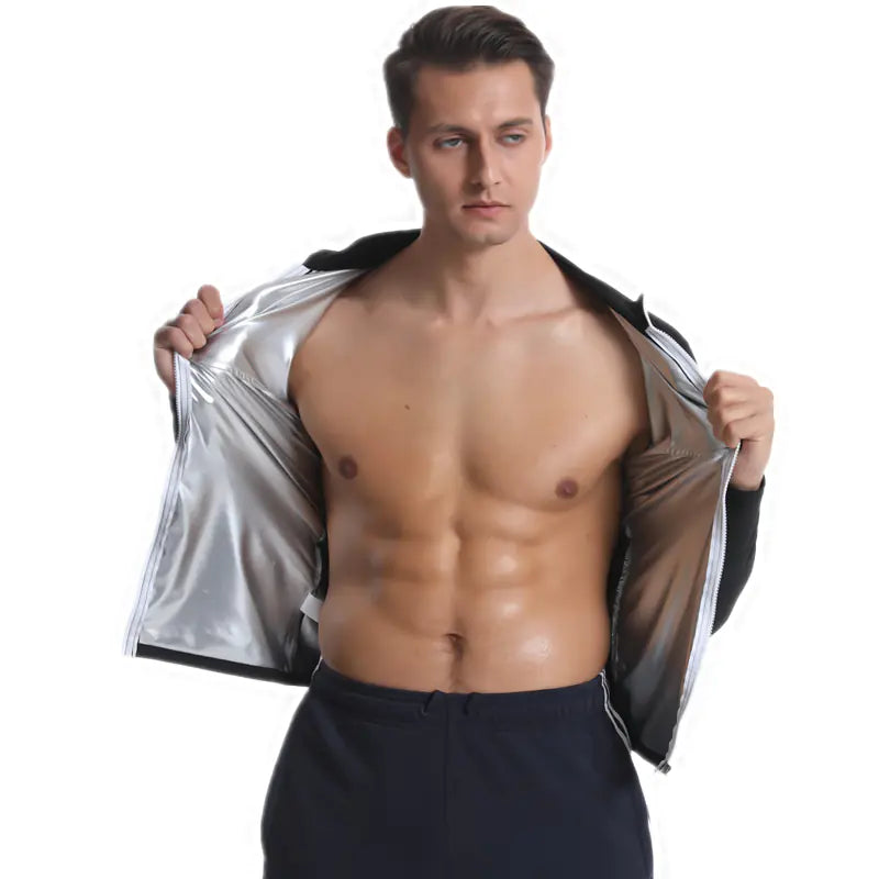 Men's Black and Gray Casual Sports Hoodie Cardigan