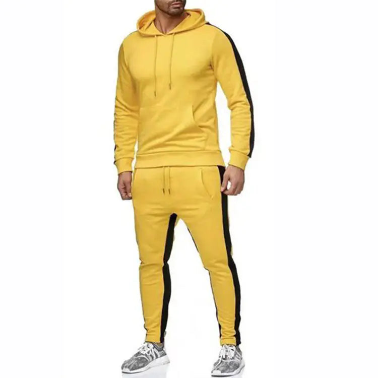 Men's Color Block Hoodie Set with Sweatpants